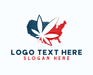 Usa - Cannabis Leaf USA logo design