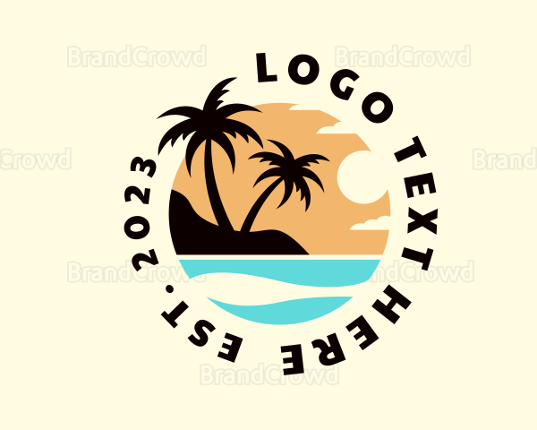 Beach Summer Vacation Logo