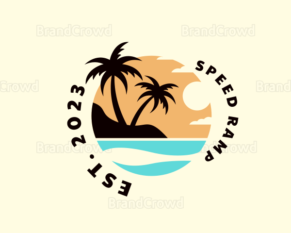 Beach Summer Vacation Logo