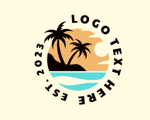 Swimming - Beach Summer Vacation logo design