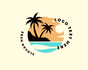 Beach Summer Vacation Logo