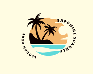 Beach Summer Vacation Logo