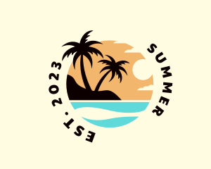 Beach Summer Vacation logo design