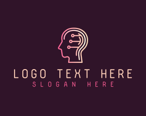 Digital Mind Head  logo design