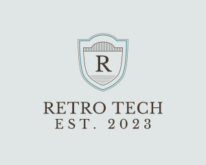 Retro Shield Bar logo design