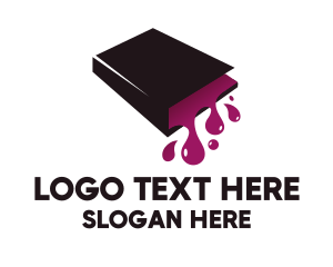 Library - Liquid Spill Book logo design