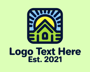 Vacation House - Sunset Green House logo design