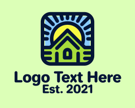 House - Sunset Green House logo design