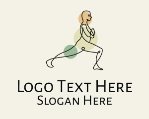 Meditation - Male Yoga Monoline logo design