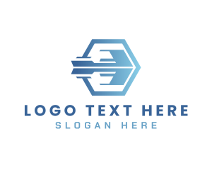 Hexagonal - Blue Arrow Shipment logo design