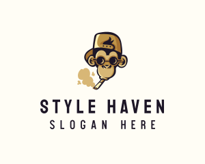 Hipster Monkey Smoke  Logo