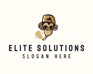 Hipster Monkey Smoke  logo design