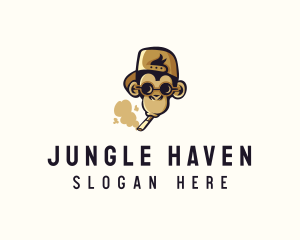 Hipster Monkey Smoke  logo design