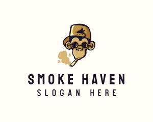 Smoke - Hipster Monkey Smoke logo design
