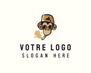 Hipster Monkey Smoke  logo design