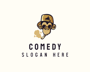 Hipster Monkey Smoke  logo design