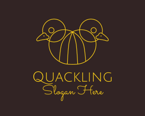 Minimalist Yellow Ducklings  logo design