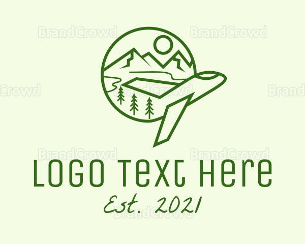 Green Plane Travel Logo