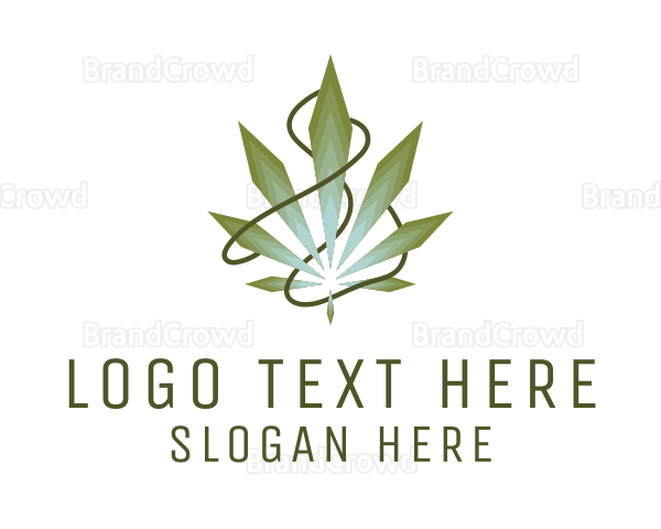 Crystal Weed Leaf Logo