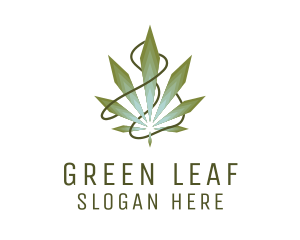 Crystal Weed Leaf  logo design