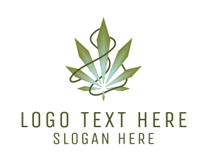Leaf - Crystal Weed Leaf logo design