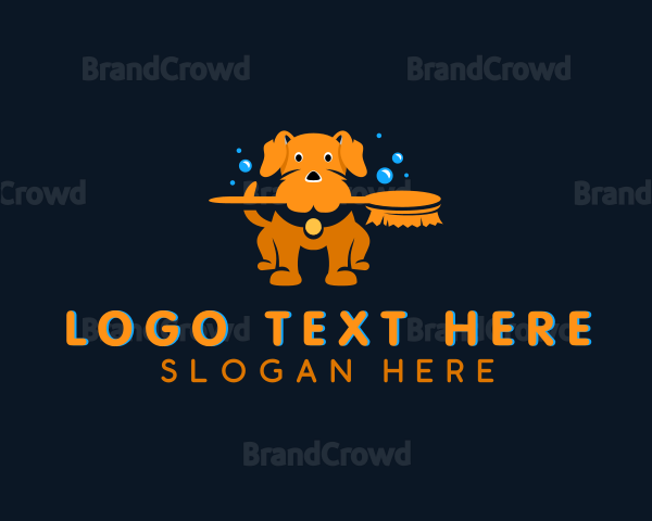 Puppy Grooming Pet Care Logo