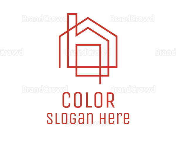 Red Linear House Logo