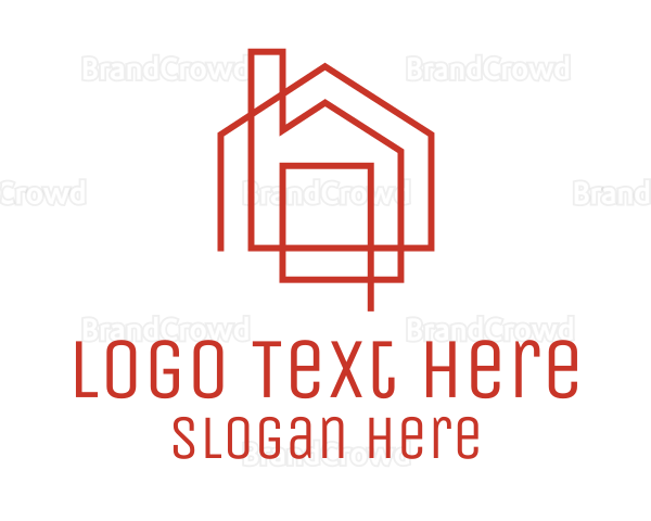 Red Linear House Logo