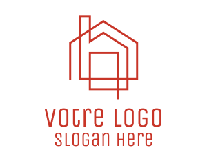 Broker - Red Linear House logo design