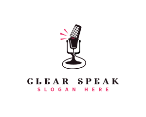 Speak - Microphone Podcast Entertainment logo design