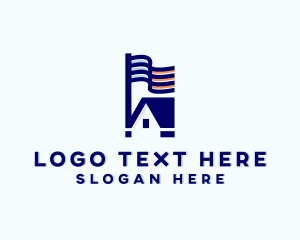 Architect - House Flag Home Builder logo design