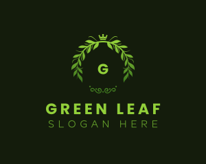 Gradient Leaf Wreath  logo design