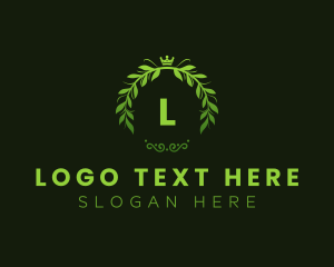 Hotel - Gradient Leaf Wreath logo design