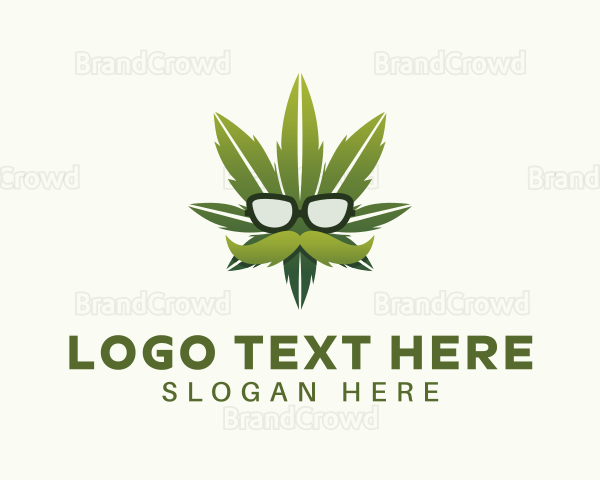 Marijuana Mustache Sunglasses Logo