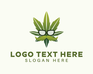 High - Marijuana Mustache Sunglasses logo design