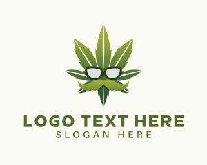 Organic - Marijuana Mustache Sunglasses logo design