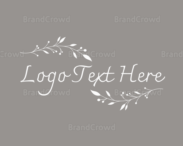 Leaf Border Wordmark Logo