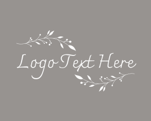 Model - Leaf Border Wordmark logo design