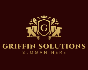 Griffin Shield Crest logo design