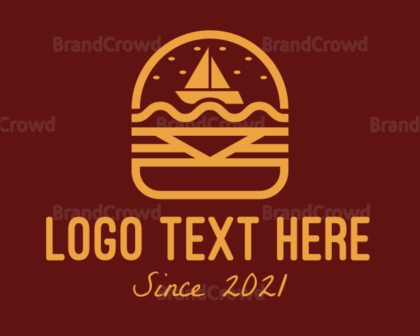 Burger Snack Sailboat Logo