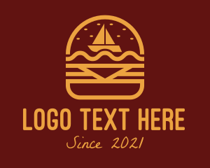 Dish - Burger Snack Sailboat logo design