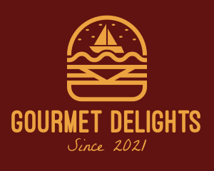 Burger Snack Sailboat logo design