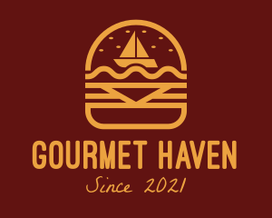 Burger Snack Sailboat logo design