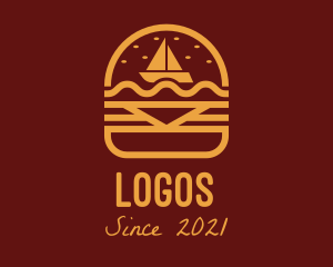 Culinary - Burger Snack Sailboat logo design