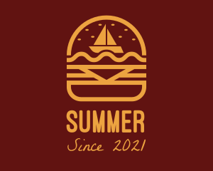 Burger Snack Sailboat logo design