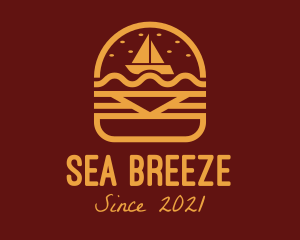 Burger Snack Sailboat logo design