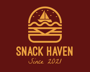 Burger Snack Sailboat logo design