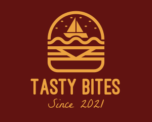 Fast Food - Burger Snack Sailboat logo design