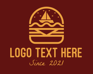 Boating - Burger Snack Sailboat logo design