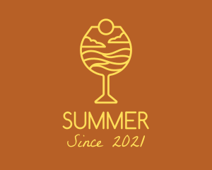 Summer Kombucha Glass logo design